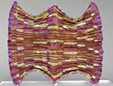 Handwoven devor&eacute; on cotton/polyester sewing thread