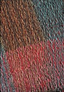 Detail: Handwoven devor&eacute; on cotton/polyester sewing thread